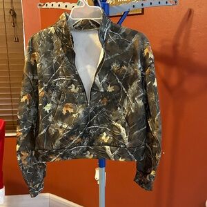 SHEIN Camouflage quarter zip up Jacket